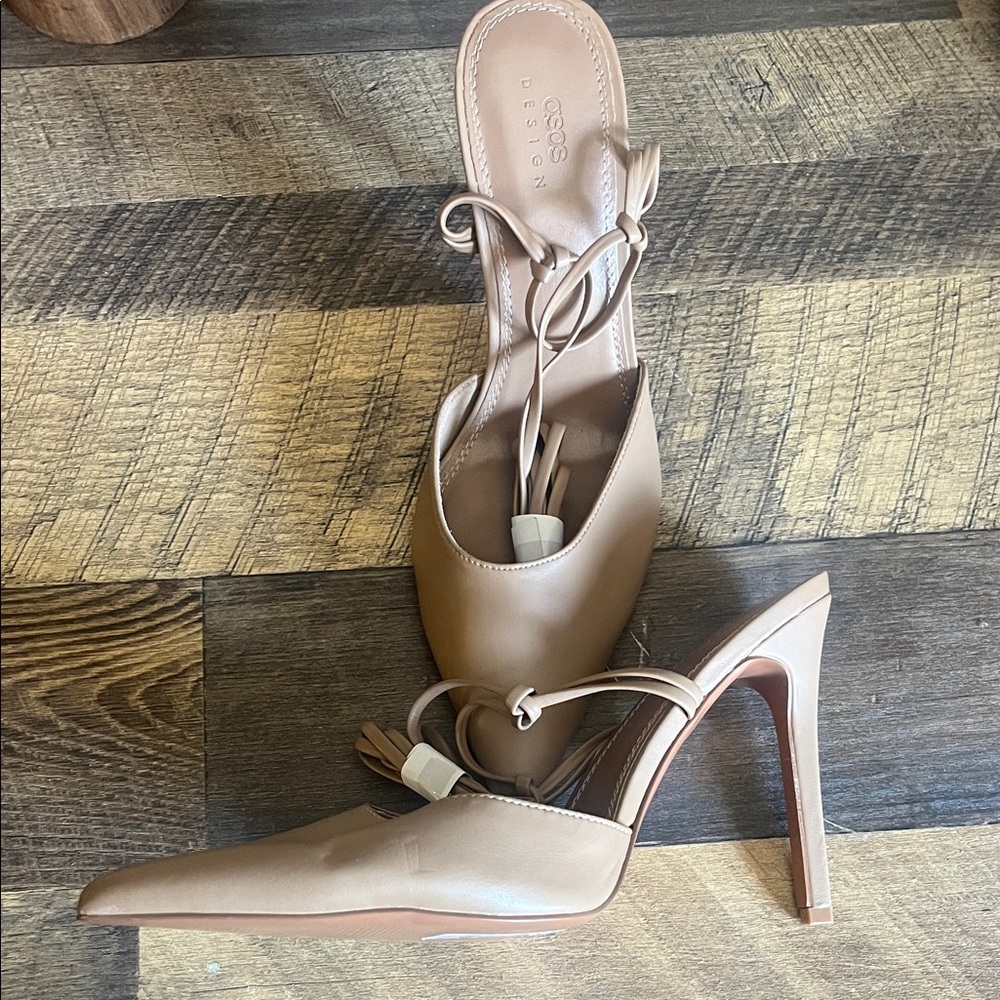 ASOS Tan Pointed-Toe Mules - Picture 2 of 5